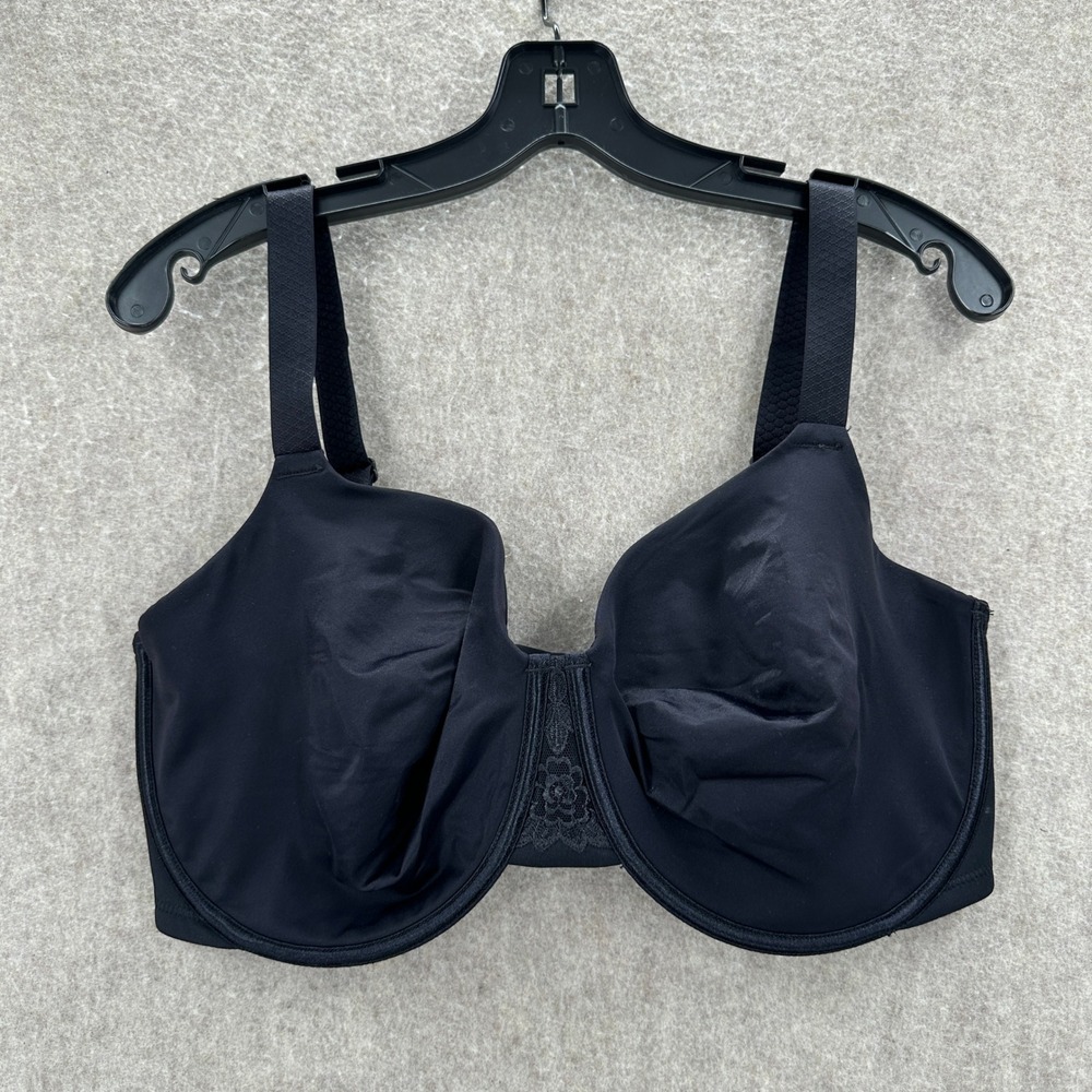 Vanity Fair Underwire Bra Womens 38G Black Beauty Back Smoothing 76080